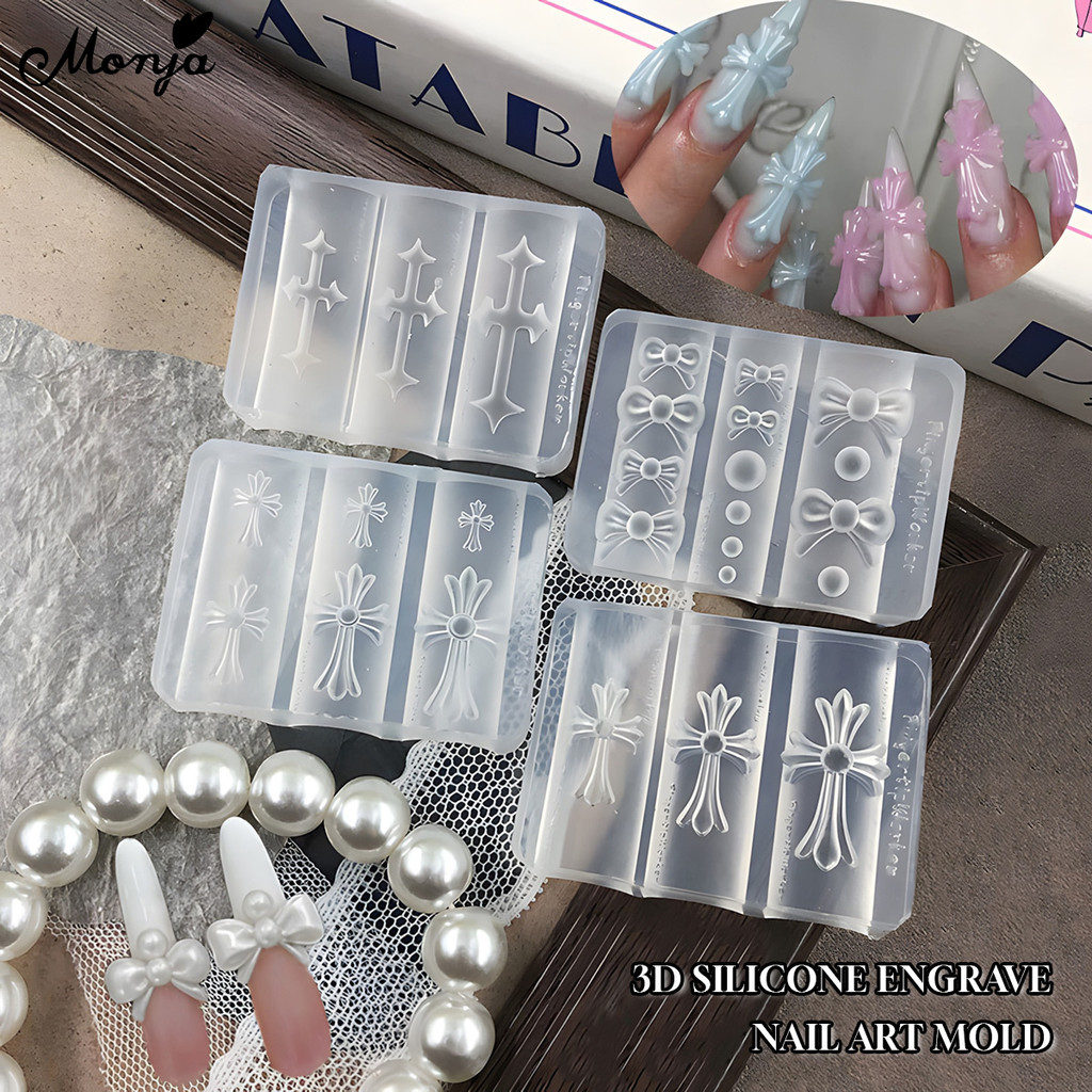 Nail Art Gel Polish - Silikon Çapraz Tırnak Sanatı Kalıpları 3D