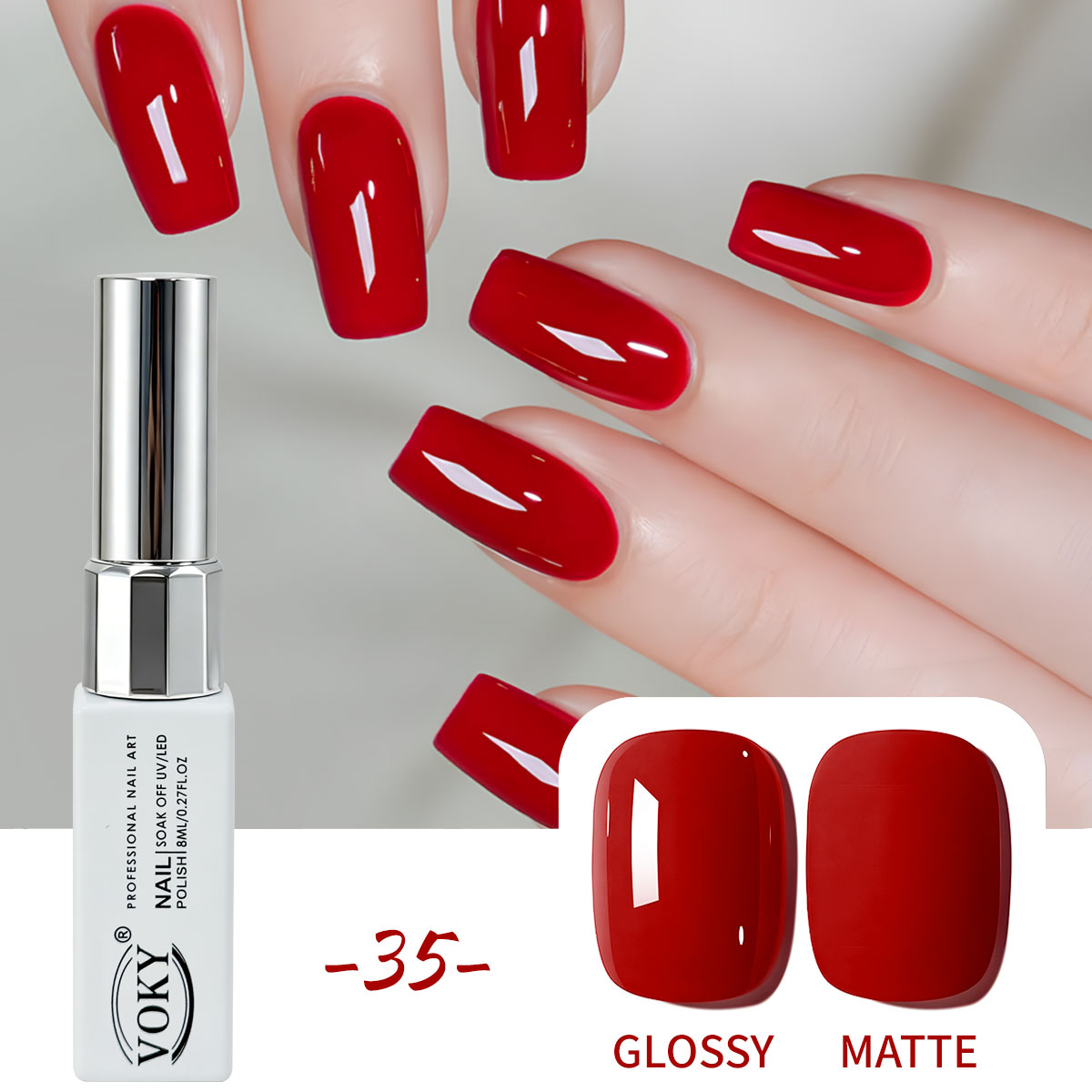 Nail Art Red Wine - VOKY Yeni Klasik Şarap Kırmızısı Jel