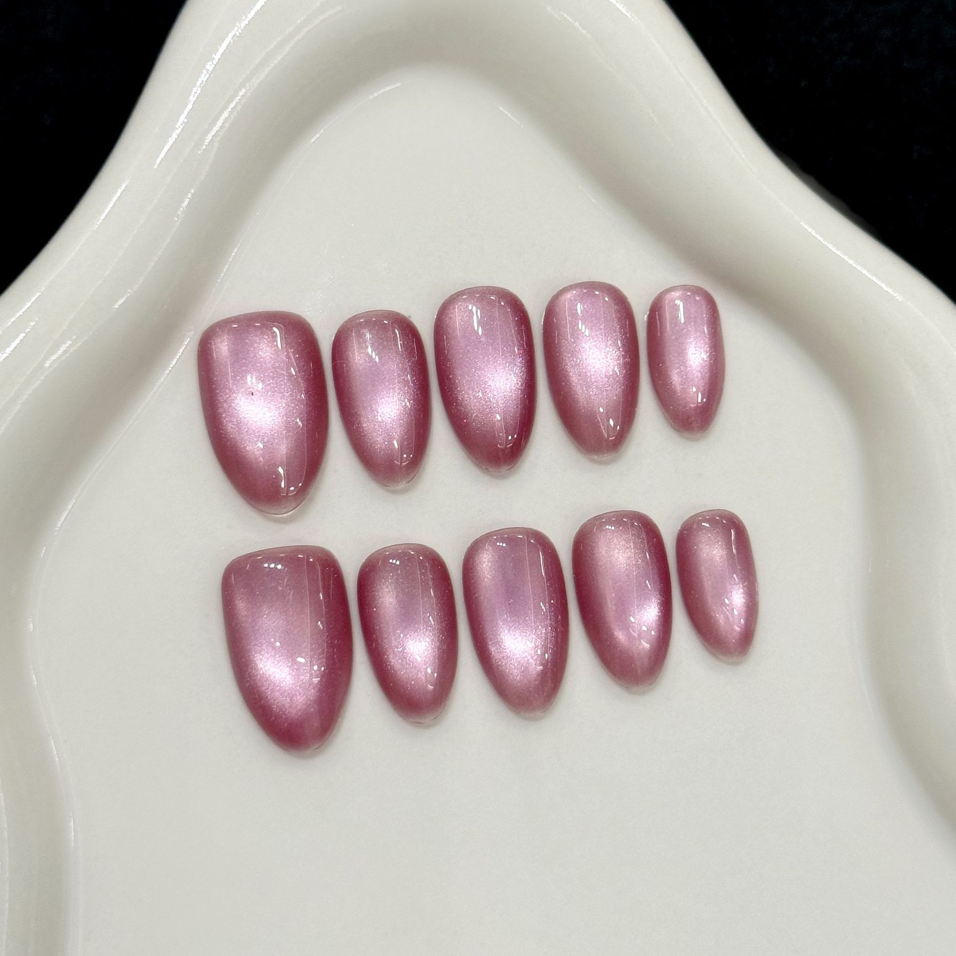 Nail Art Simple Elegant - 10 adet Saf El Preslenmiş Kısa