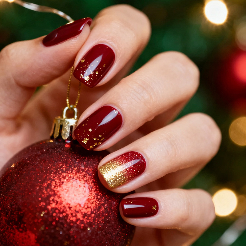Nail Art Red Wine - 24 adet Şarap Kırmızısı Tam Kaplama