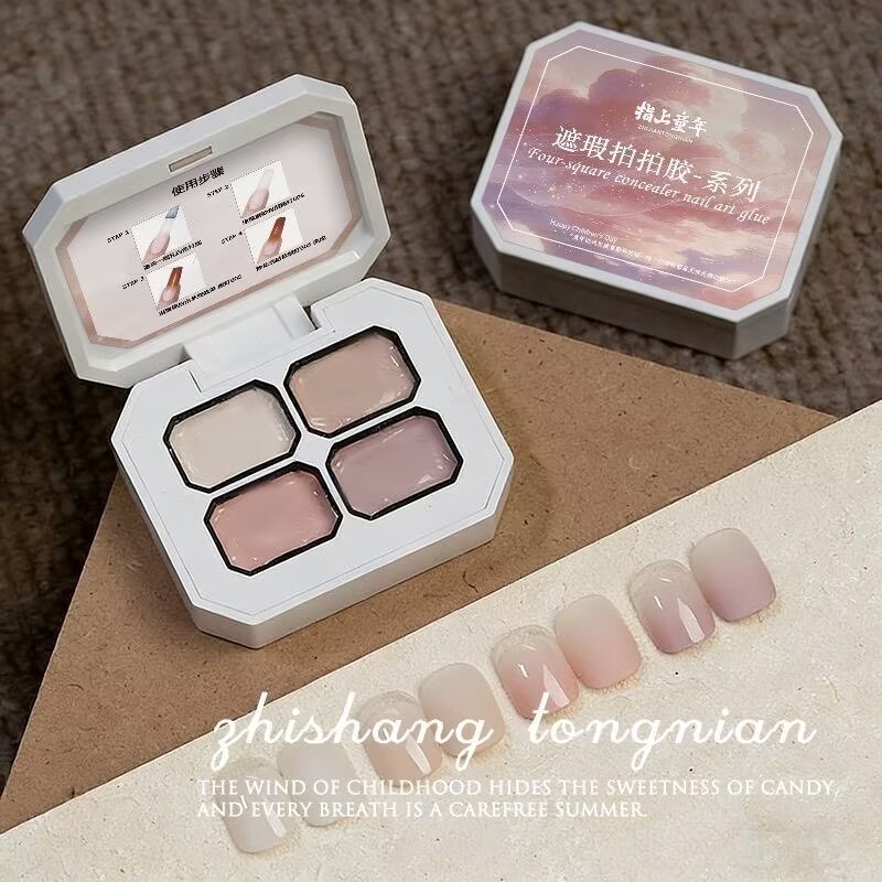 Nail Art Gel Polish - 4 Renkli Kapatıcı Popüler Ten Rengi