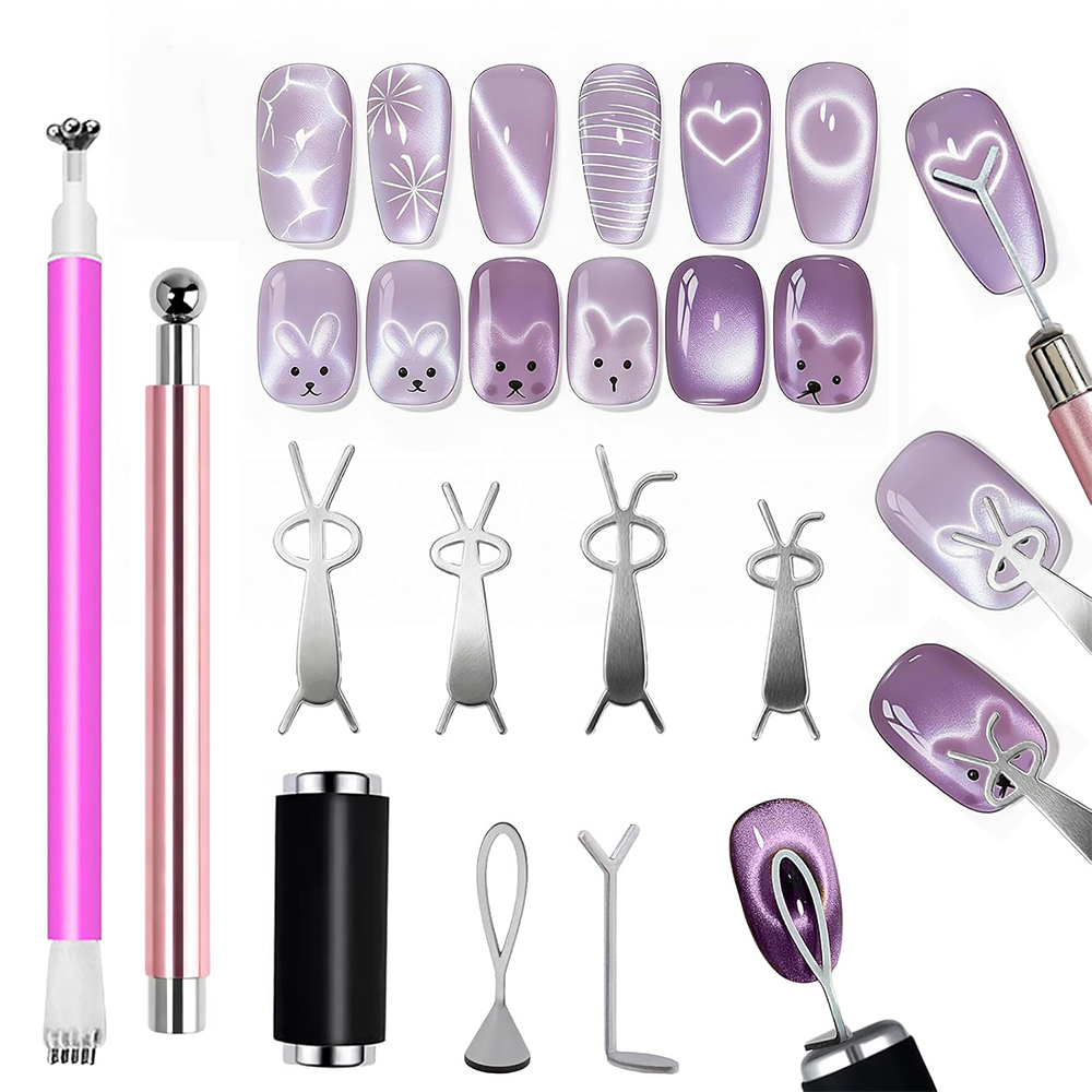 Nail Gel Polish Set - 10 Adet Kedi Gözü Tırnak Mıknatısı