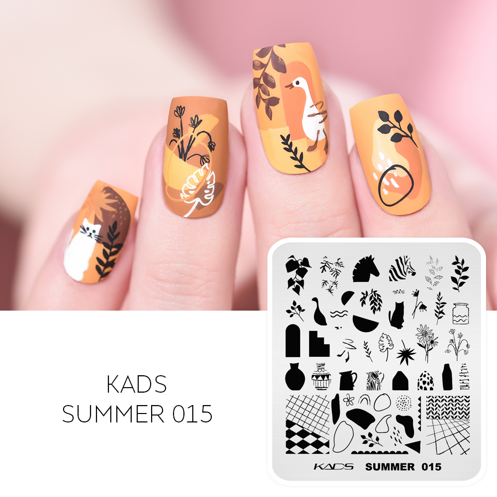 Nail Art Zebra - KADS yaz 015 tırnak sanat plakaları