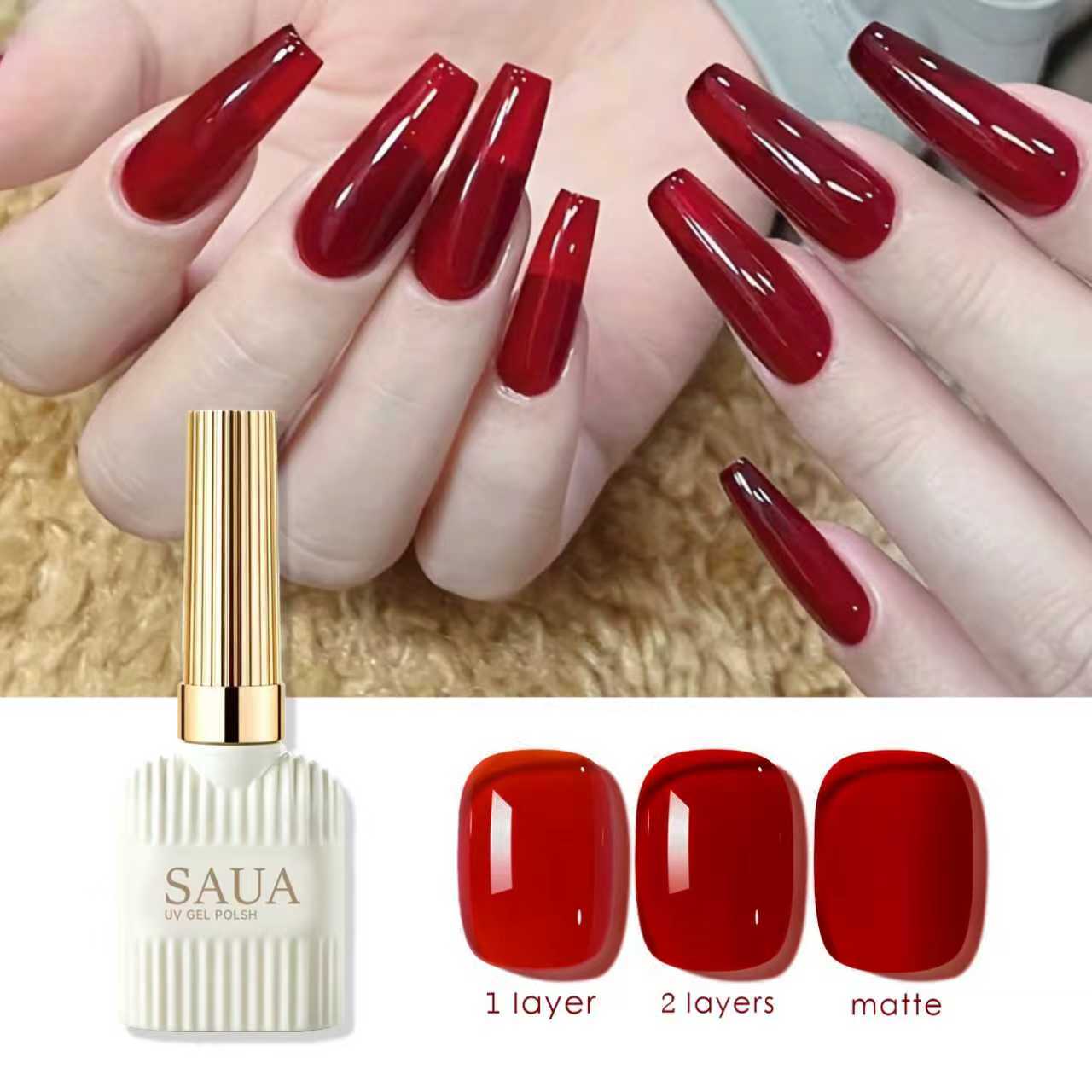 Nail Art Simple Elegant - 15ml Şeffaf Kırmızı Oje Yapıştırıcısı, Şeffaf