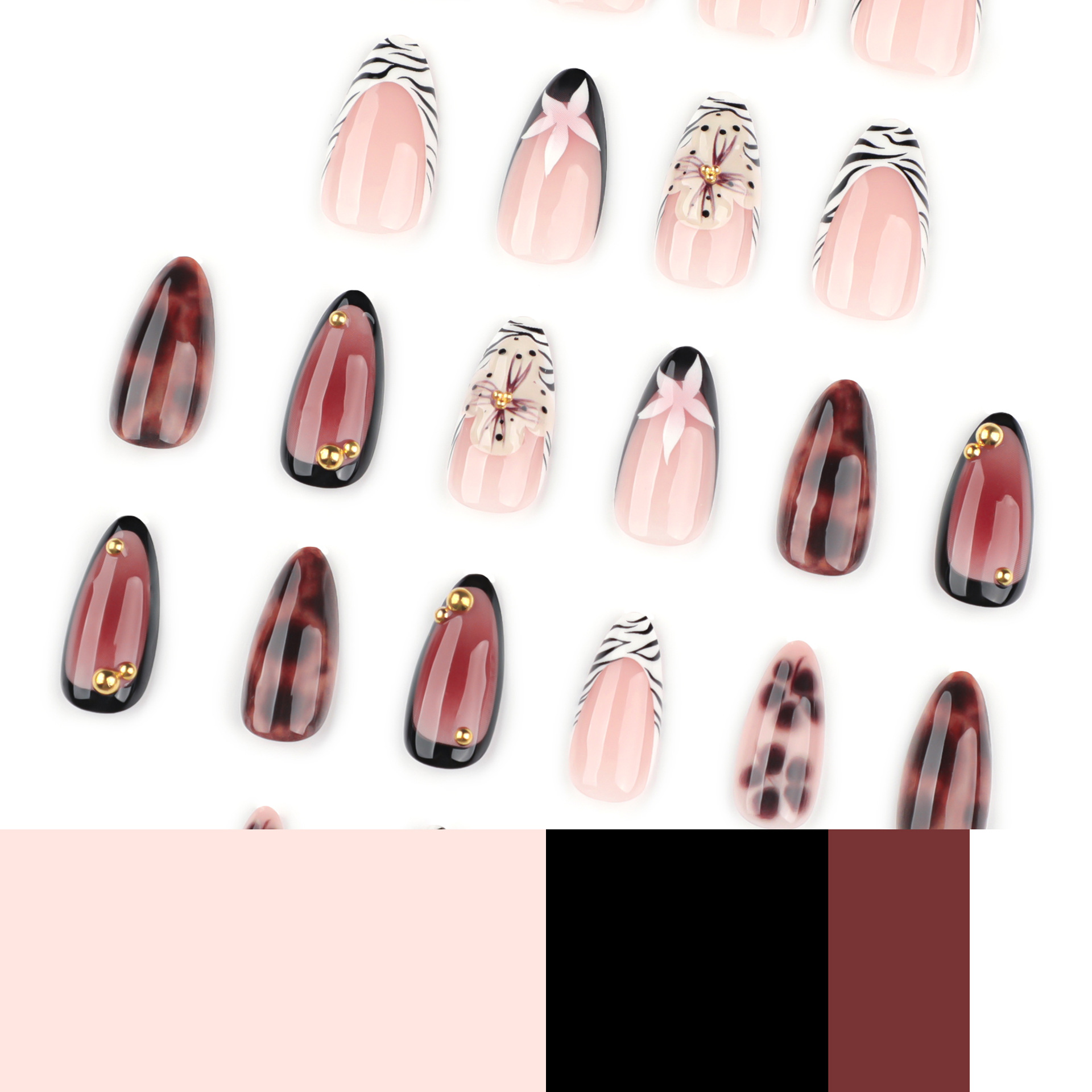 24 adet fransız zebra baskı ta - Nail Art Zebra incelemesi ve fiyatı
