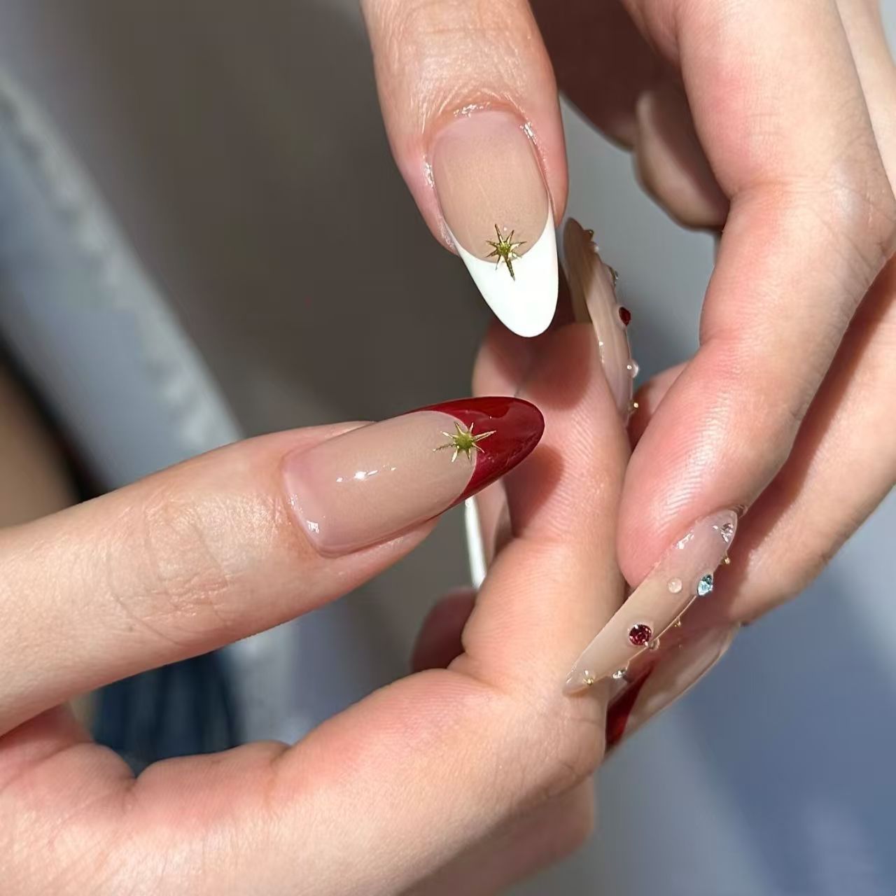 10 Adet El Yapımı Uzun Oval Ta - Nail Art Red Wine incelemesi ve fiyatı