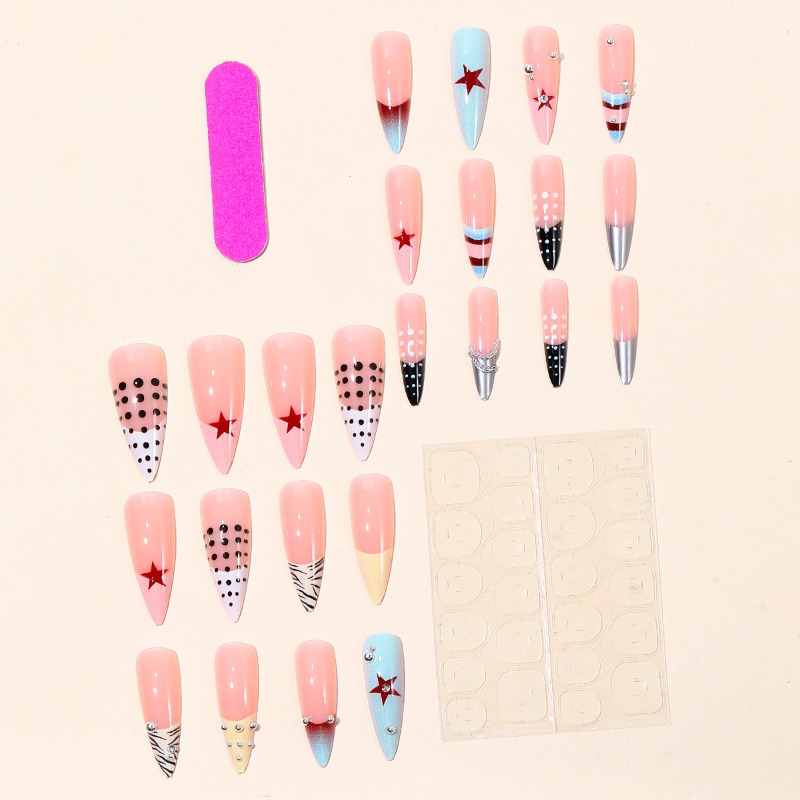 24 Adet Y2K Uzun Stiletto Takm - Nail Art Zebra incelemesi ve fiyatı
