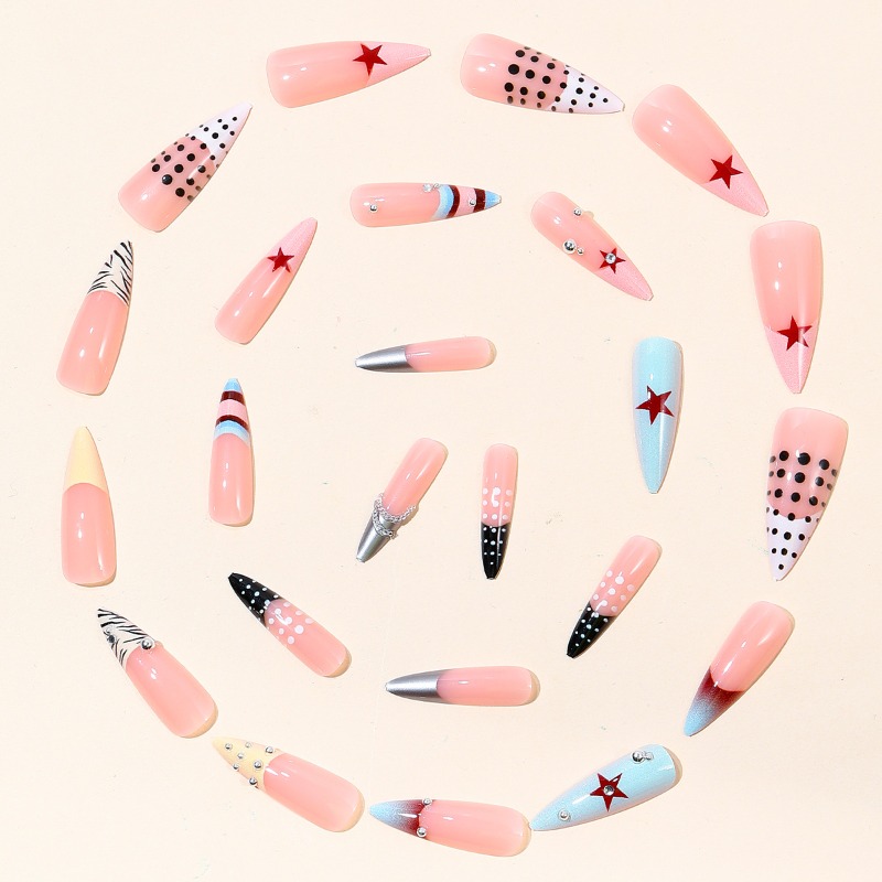 24 Adet Y2K Uzun Stiletto Takm - Nail Art Zebra incelemesi ve fiyatı