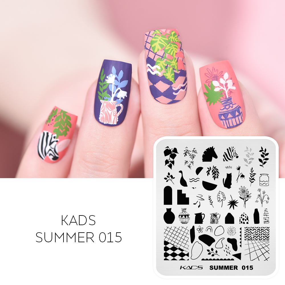 KADS yaz 015 tırnak sanat plak - Nail Art Zebra incelemesi ve fiyatı