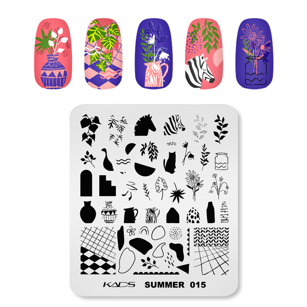 KADS yaz 015 tırnak sanat plak - Nail Art Zebra incelemesi ve fiyatı
