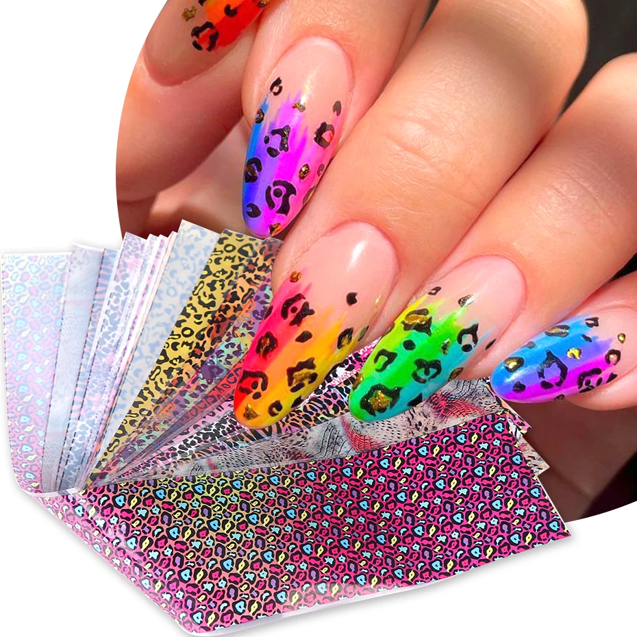 10 adet Renkli Leopar Baskı Tı - Nail Art Zebra incelemesi ve fiyatı