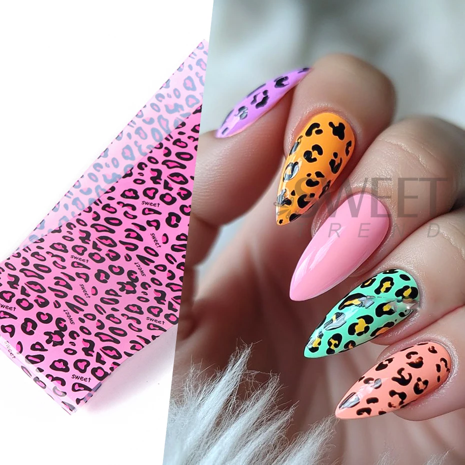 10 adet Renkli Leopar Baskı Tı - Nail Art Zebra incelemesi ve fiyatı