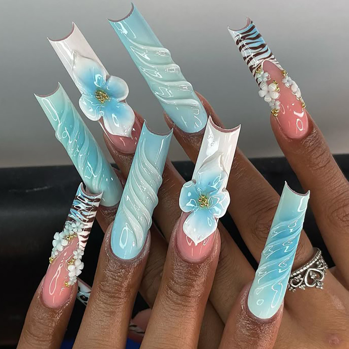 24 Adet Mavi Gradyanlı Fransız - Nail Art Zebra incelemesi ve fiyatı