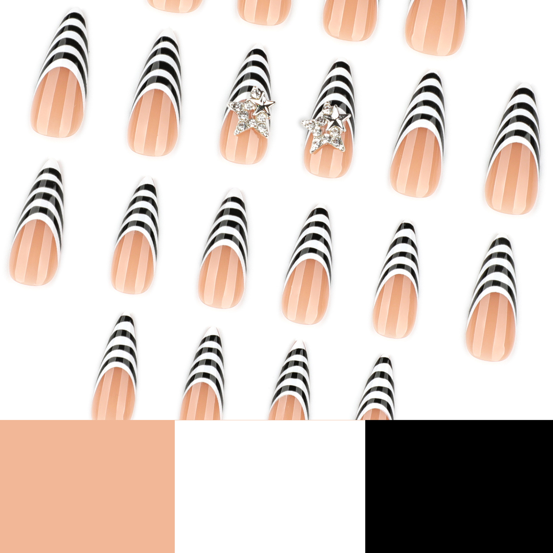 24 Adet Siyah Beyaz Zebra Dese - Nail Art Zebra incelemesi ve fiyatı