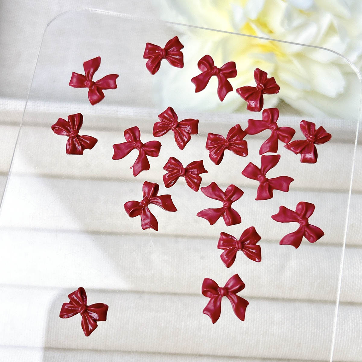 50 adet bordo 3D akrilik yay t - Nail Art Red Wine incelemesi ve fiyatı